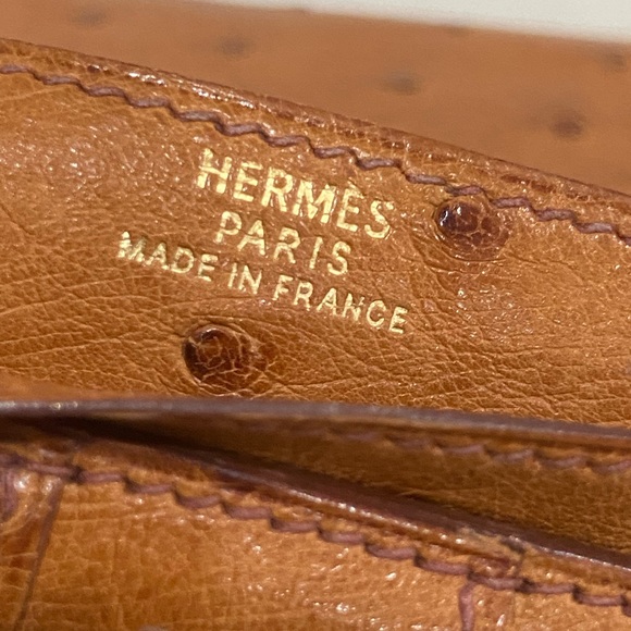 Hermes Bearn Ostrich Leather Long Wallet - Picture 8 of 11